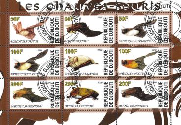 Fledermaus-Briefmarkenset Dschibuit Detail